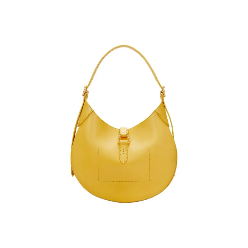 Ralph Lauren Polo ID Cow Leather Crossbody Shoulder Bag Small Size Women's Mustard Yellow-2