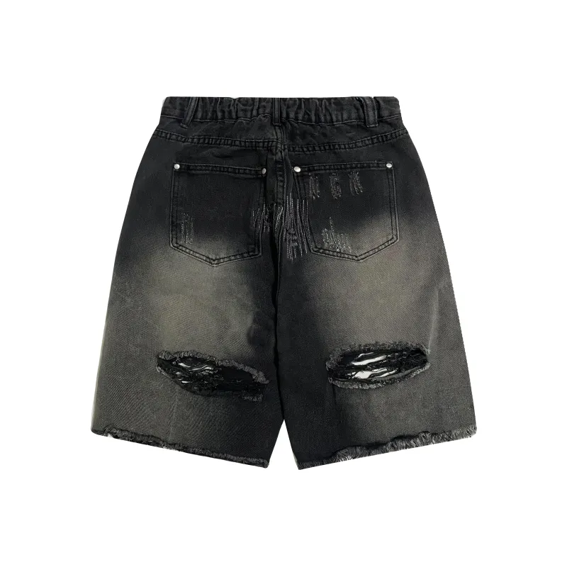 CHARLIE GOLF Denim Shorts Unisex Black-1