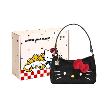 TOUTOU Hello Kitty Collaboration Hello Kitty Fabric Handbag Regular Women's Oreo Black