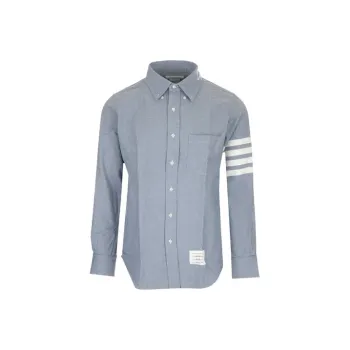 THOM BROWNE Flannel 4 Bar Straight Fit Shirt