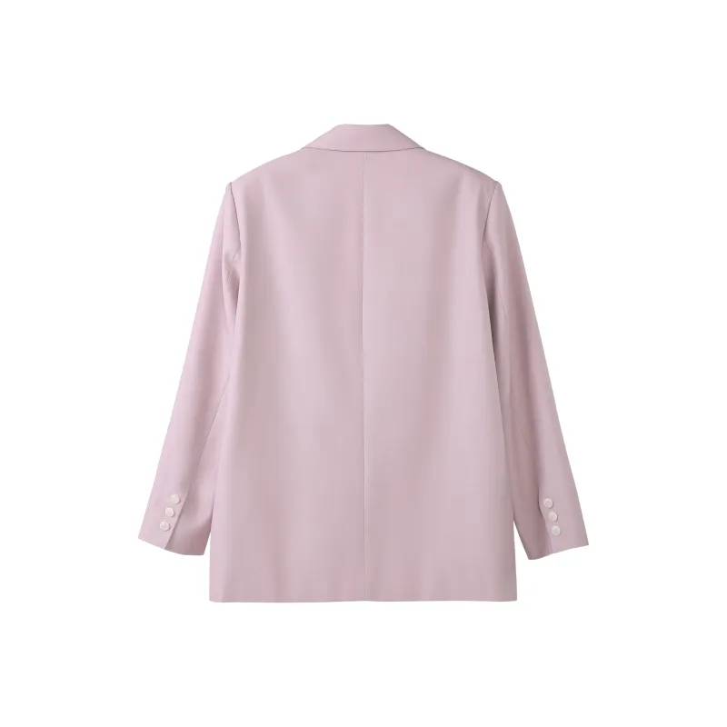 Fstudio Early Spring Korean Style Design-Driven Loose Fit Business Suit Coat Women's Pink-2
