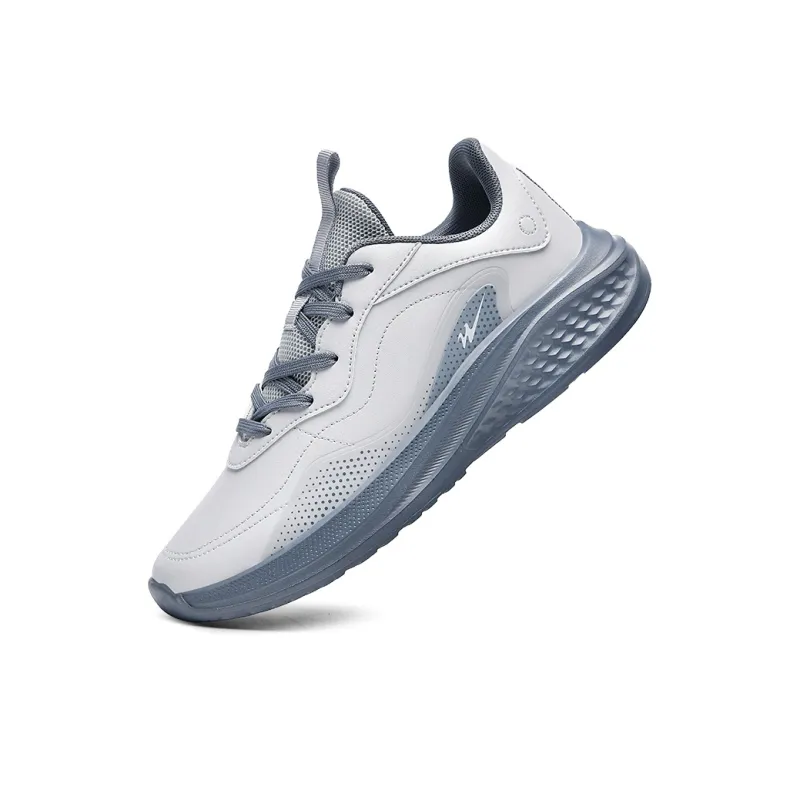 Binary Cushioning Rebound Support Lightweight Slip Resistant Low Top Running Shoes Men's Light Gray-4