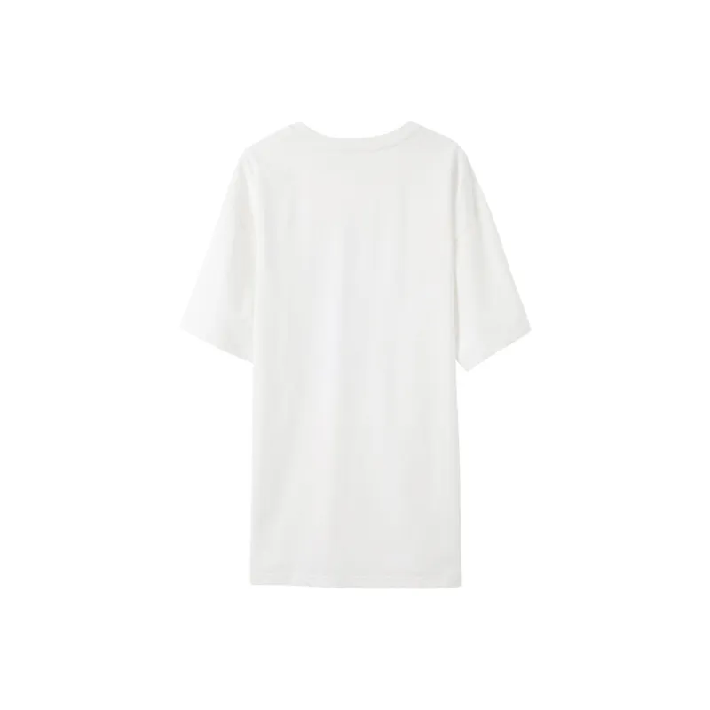 3COLOUR Drop Shoulder Sleeve T Shirt Women's Pearl White-1