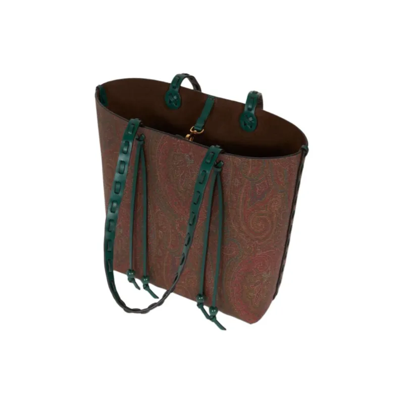 ETRO PVC Tote Bag, Shopping Bag, Handbag, Shoulder Bag Large Size Women's Brown-4