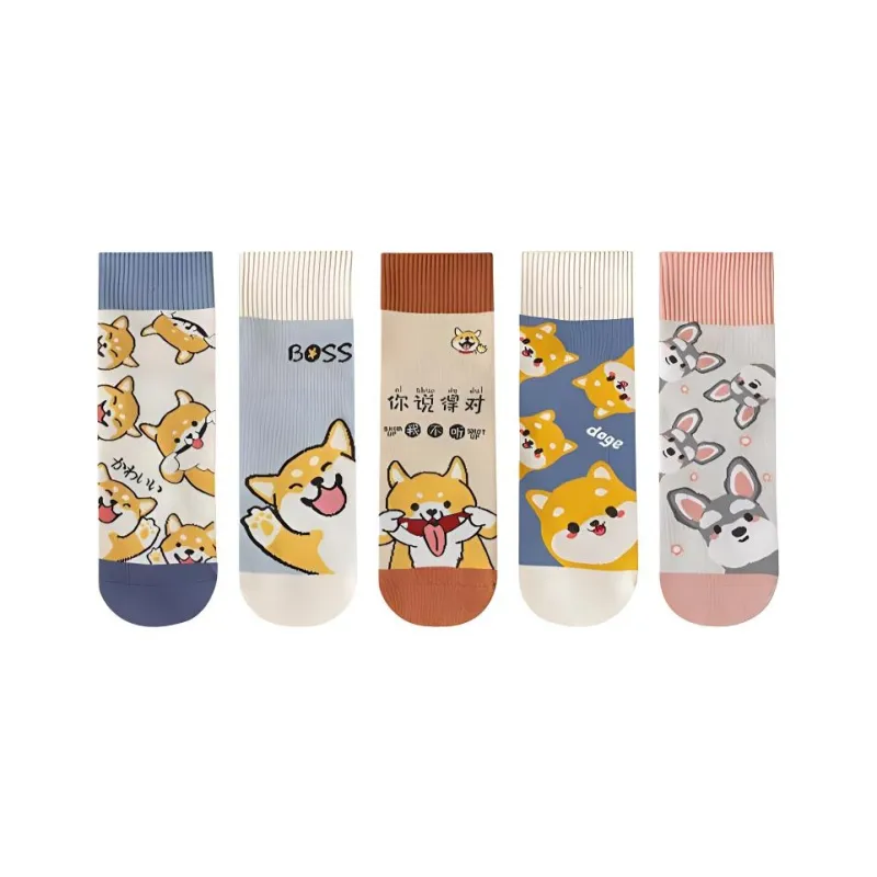 Temooues Mid Calf Socks Women's 5 Pack-8