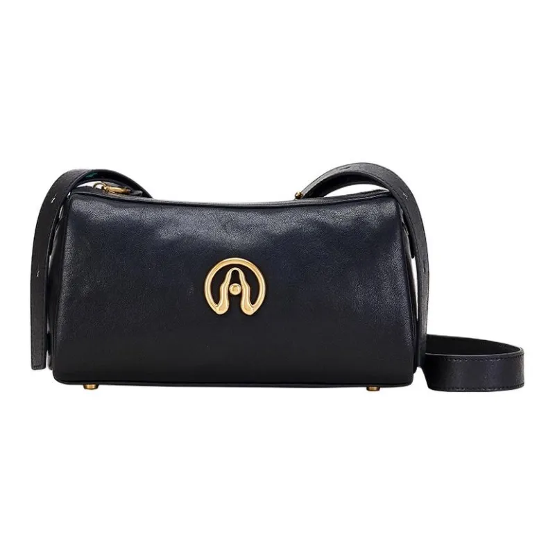 Hush Puppies Sheepskin Shoulder Bag Medium Size Women's Black-0