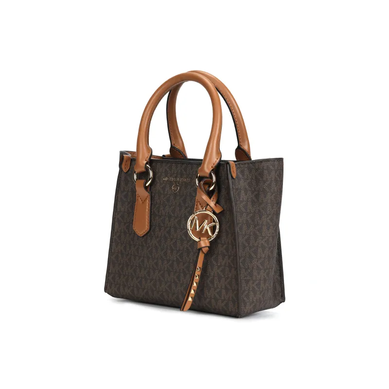 MICHAEL KORS Kris Coated Canvas Handbag, Shoulder Bag, Crossbody Bag Small Size Women's Acorn Brown-1