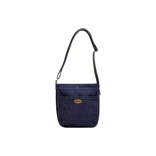 MADEN Cotton Newsboy Bag, Crossbody Bag Medium Size Unisex Denim Blue