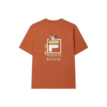 FILA x Maison Kitsune Little Fox T Shirt Men's Ancient Embroidery Orange