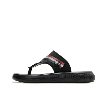 QIE Rubber Sole Flip Flops Men's Black