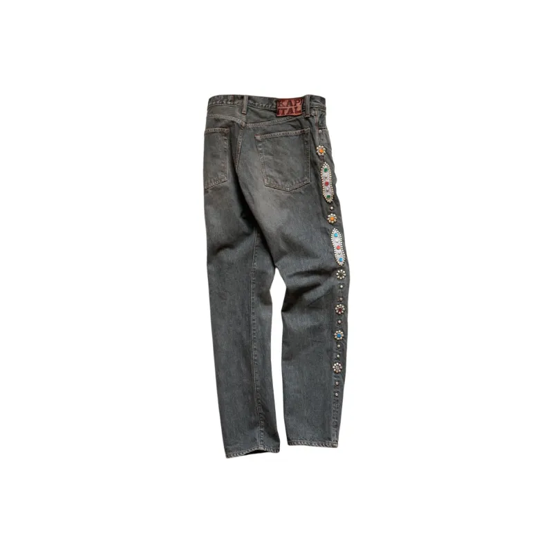 Kapital 14 Oz Denim 5P Monkey Cisco Gemstone Pants-2