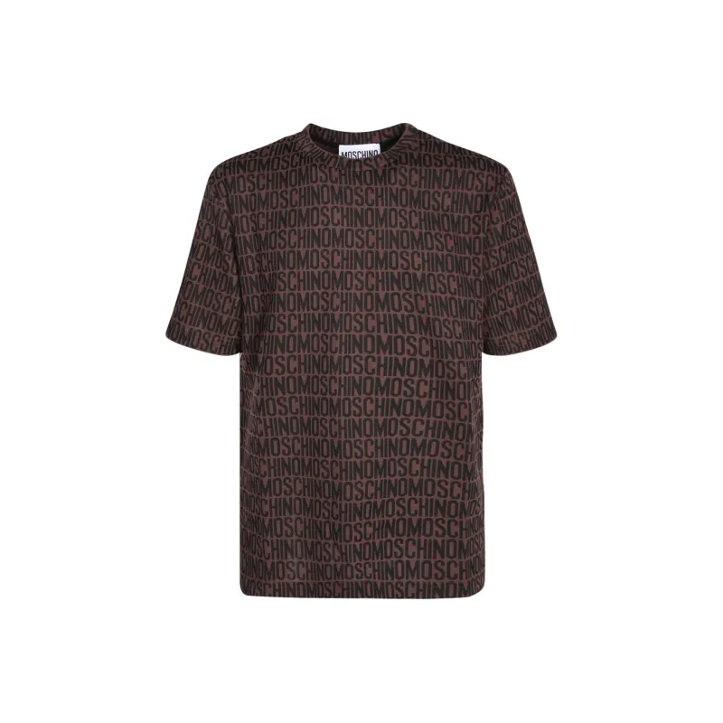 MOSCHINO Allover Logo Crewneck T Shirt-0