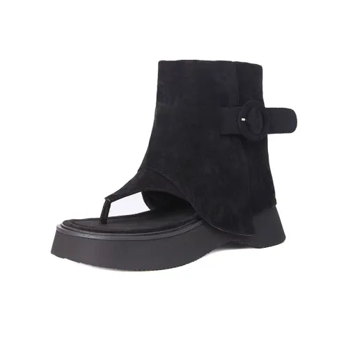 AJPAP Ankle Boots Women's Black Khaki