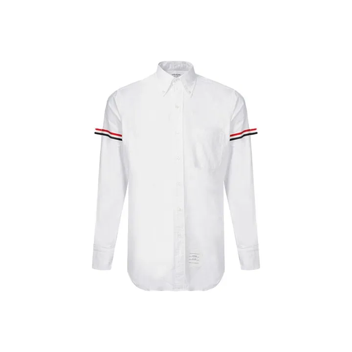 THOM BROWNE Grosgrain armband Cotton Shirt-0
