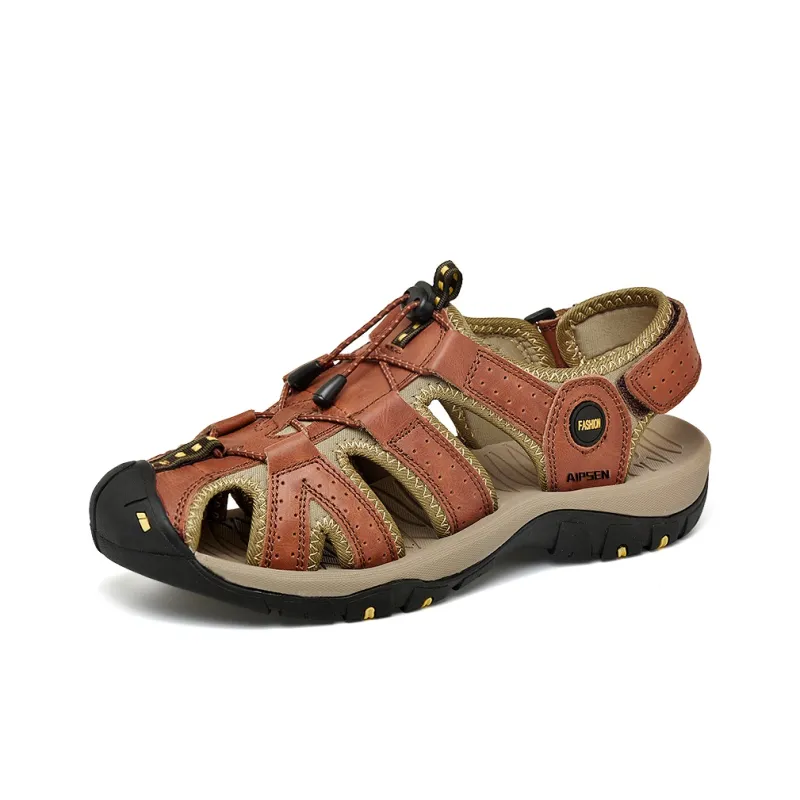 AIPSEN Beach Sandals Men's Brown-1