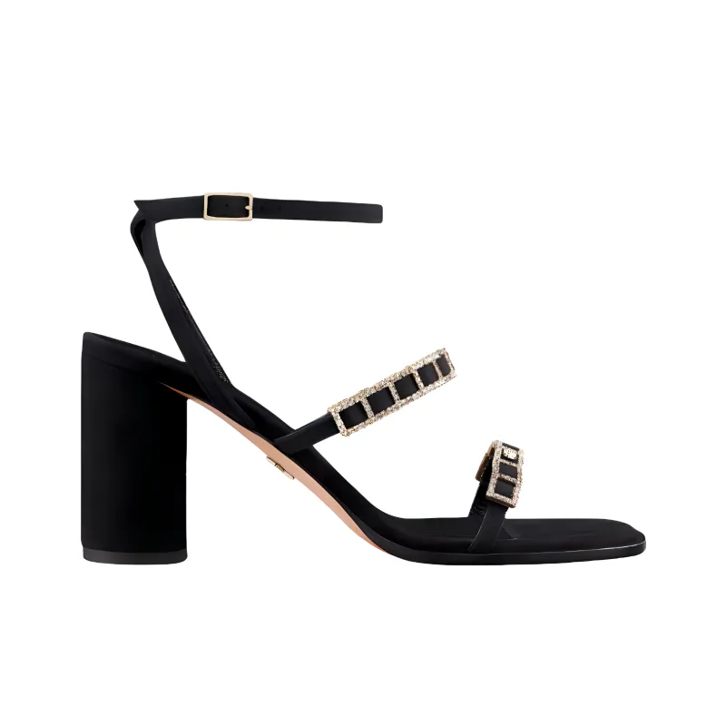 DIOR Diorissime One Strap Sandals 8cm Women's Black-1
