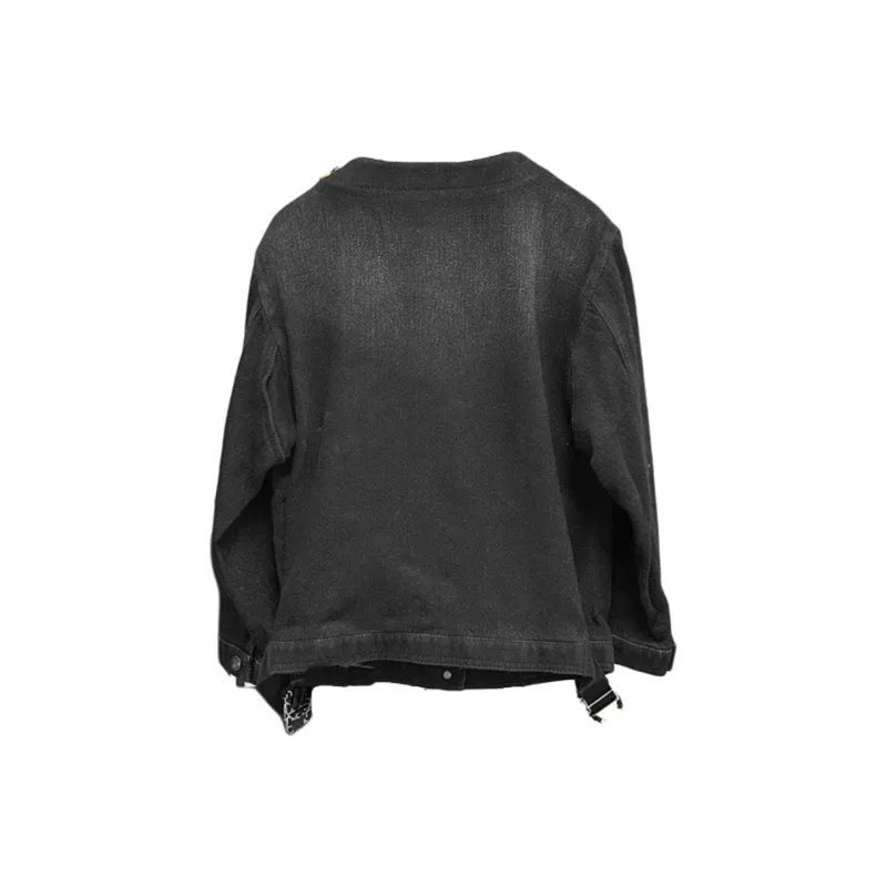 CHANEL 19P Denim Jacket Women's Black Gray-1