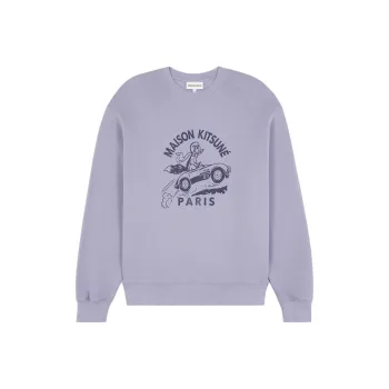 Maison Kitsune Racing Fox Printed Crewneck Sweatshirt