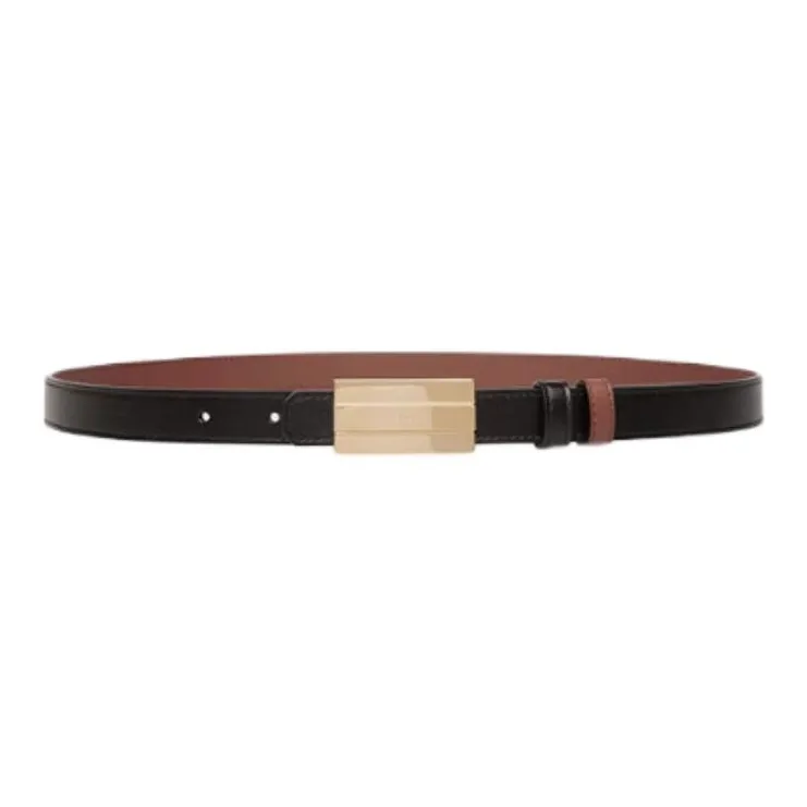 BALLY Cow Leather Belts Women's Black Width 2cm-0