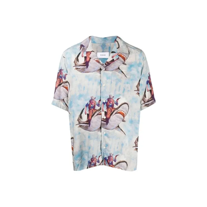 RHUDE Shark Button Down Shirt-0