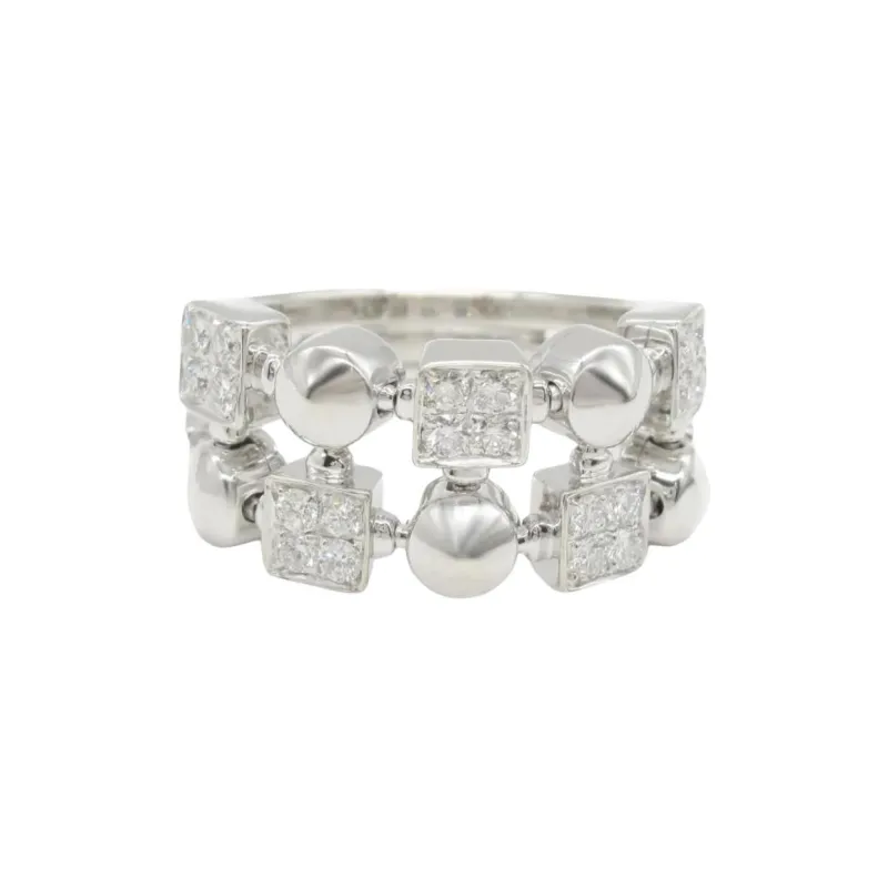 BVLGARI 2010s 18K White Gold Lucia Diamond Ring-0