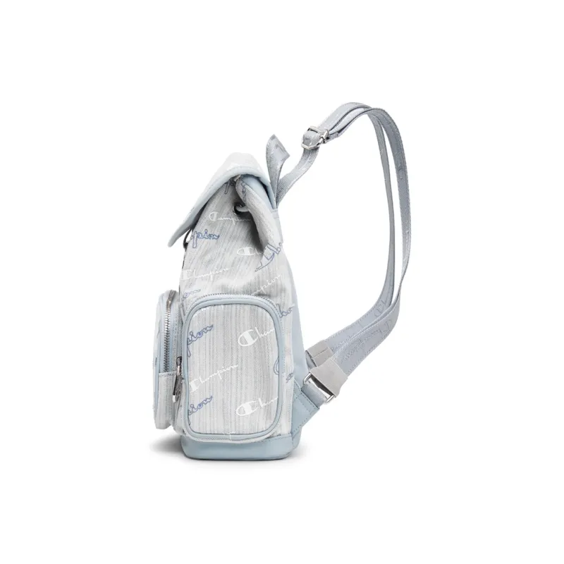 Champion Fabric, Synthetic Leather Backpack Women's Light Blue Denim/Dark Blue Denim-2