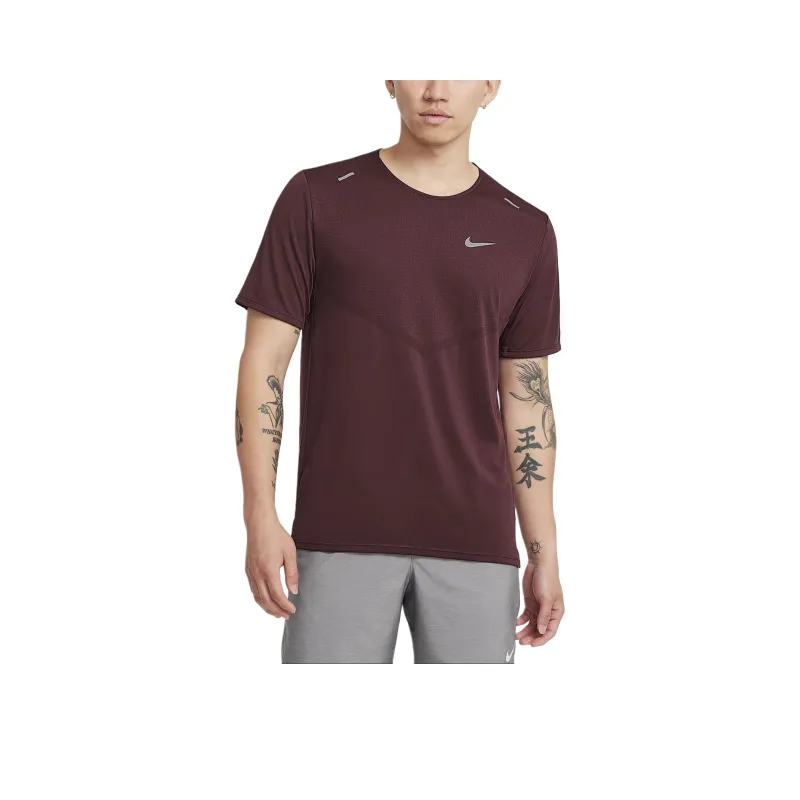 Nike RISE 365Dri Fit T Shirt Men's Burgundy Red-0