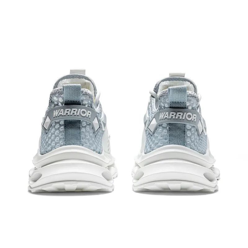 WARRIOR Ride The Wind And Waves Series Running Shoes Unisex Low Top White Gray/White Blue-4