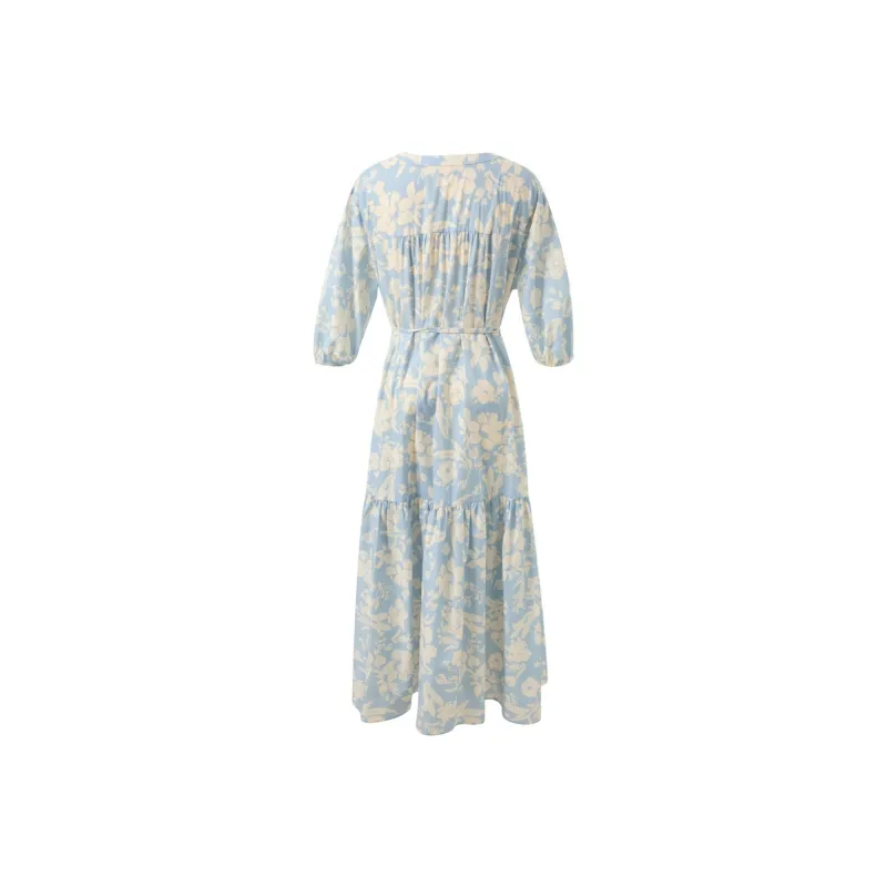 3COLOUR Short Sleeved Dress Women's Sky Blue Floral-1