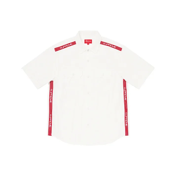 Supreme Logo Rib S/S Work Shirt-2