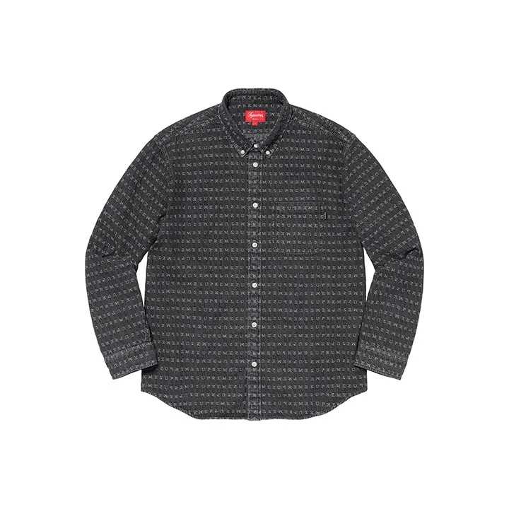Supreme Jacquard Logos Denim Shirt-0
