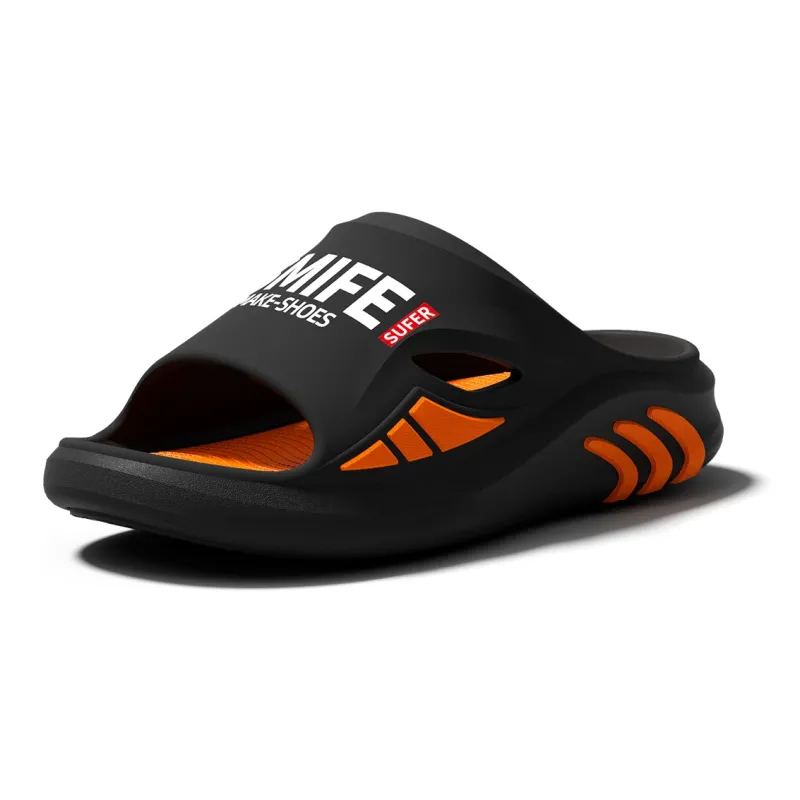 Soft Trendy Letter Print Sports Men's Slippers, Slip Resistant And Abrasion Resistant Outerwear, Premium Beach Sandals-9
