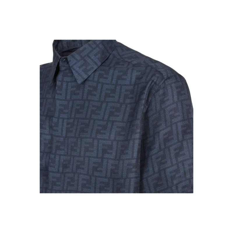 FENDI Allover Logo Printed Buttoned Shirt-4