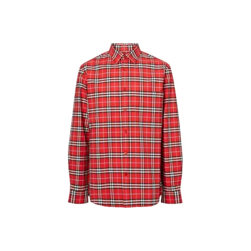 Burberry Shirts Men Red