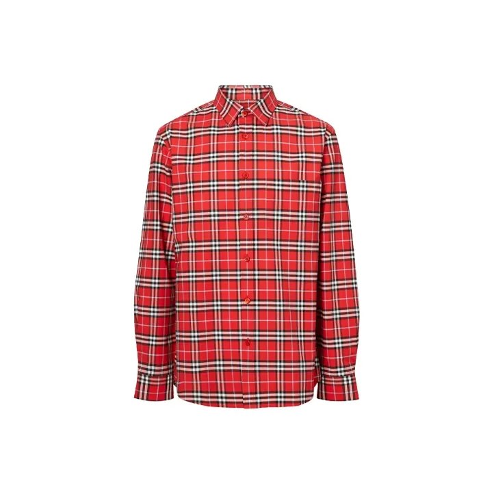 Burberry Shirts Men Red-0