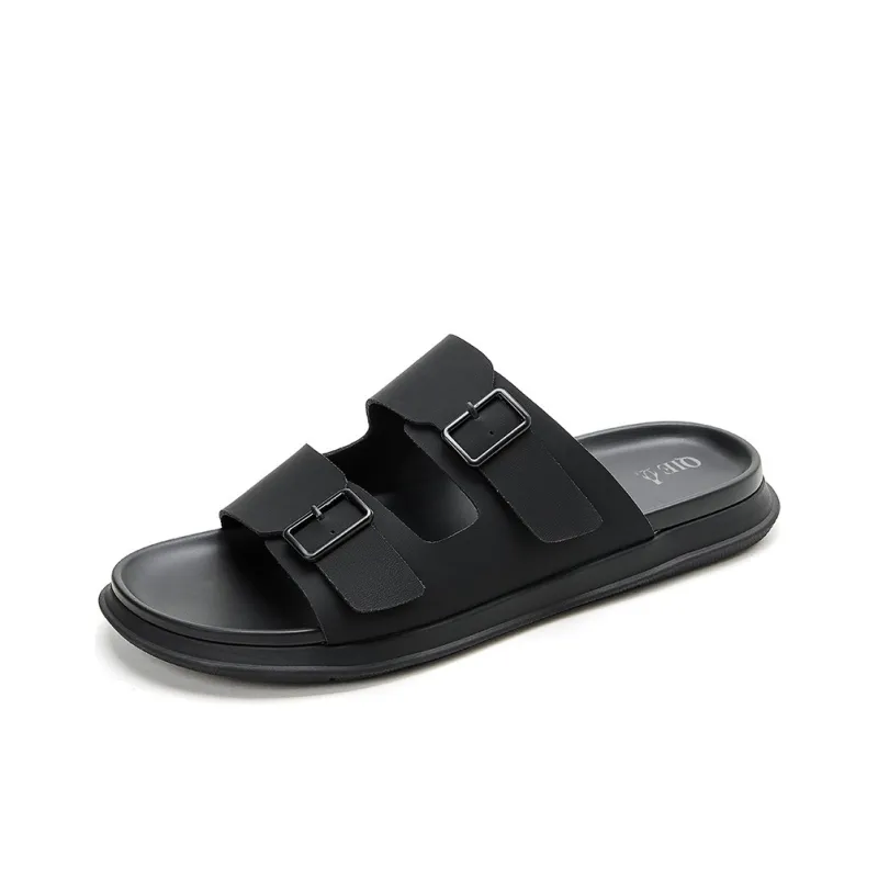QIE Abrasion Resistant Slide Slippers Men's Black-1