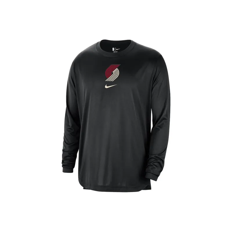 Nike x NBA Portland Trail Blazers Edition Authentic Pregame Performance T Shirt Men's Black-0