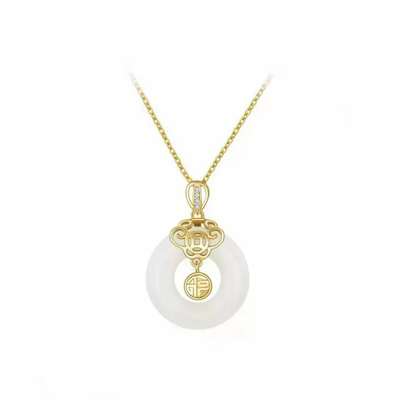 Royal Heaven's Choice Pendants White Jade Unisex-4