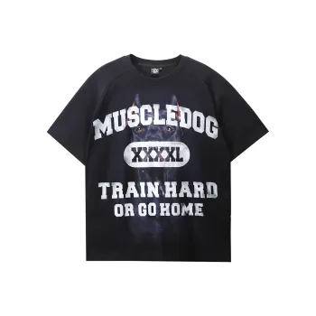 Muscle Dog T Shirts Men Black