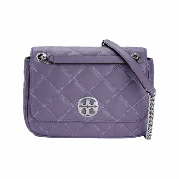 TORY BURCH Cow Leather Handbag Shoulder Bag Crossbody Bag Medium Size Women's Purple