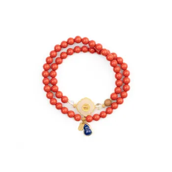 Xianyuan Reconstructed Cinnabar Bracelets Unisex