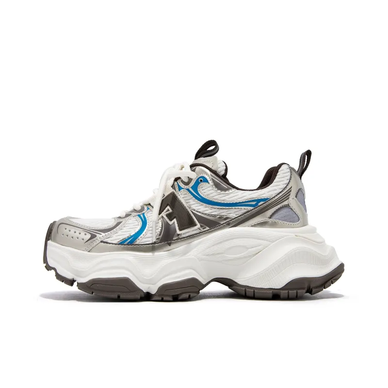 FALLINMISS Nebula Shoe Series Chunky Sneakers Women's Low Top Iron Gray Gunmetal/Space Silver/Dark Gold Blue/Ice Gray White/Morning Gray Yellow/Panda Rice Black/Silver Cloud Pink-10