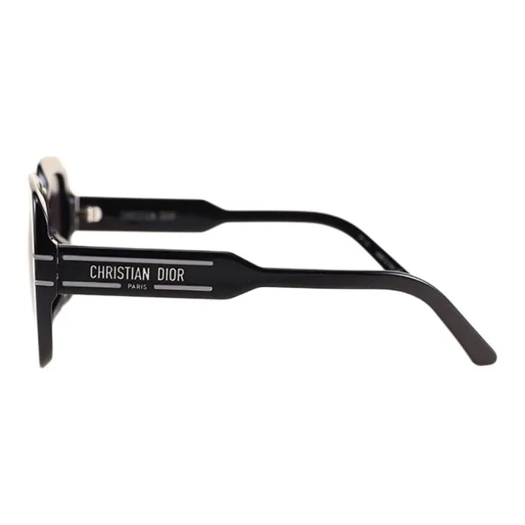 DIOR Plate Frame Square Sunglasses Women's Black-2