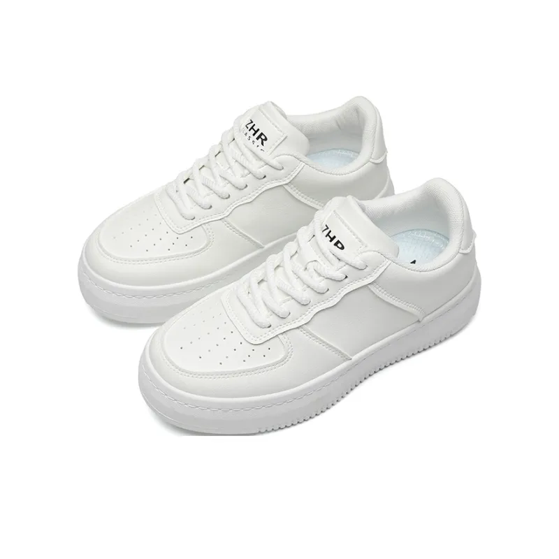 ZHR Platform White Sneakers Wear resistant And Lightweight Low Top Skateboard Shoes Women's-1