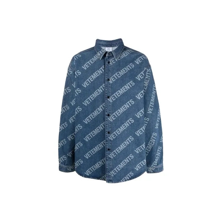 Vetements Shirts Men Blue-0