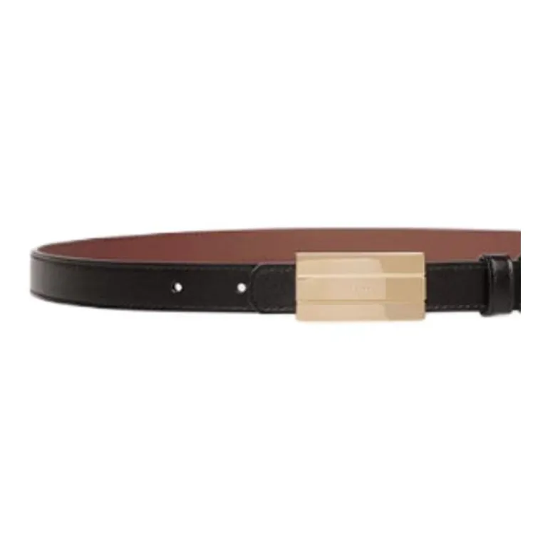 BALLY Cow Leather Belts Women's Black Width 2cm-2