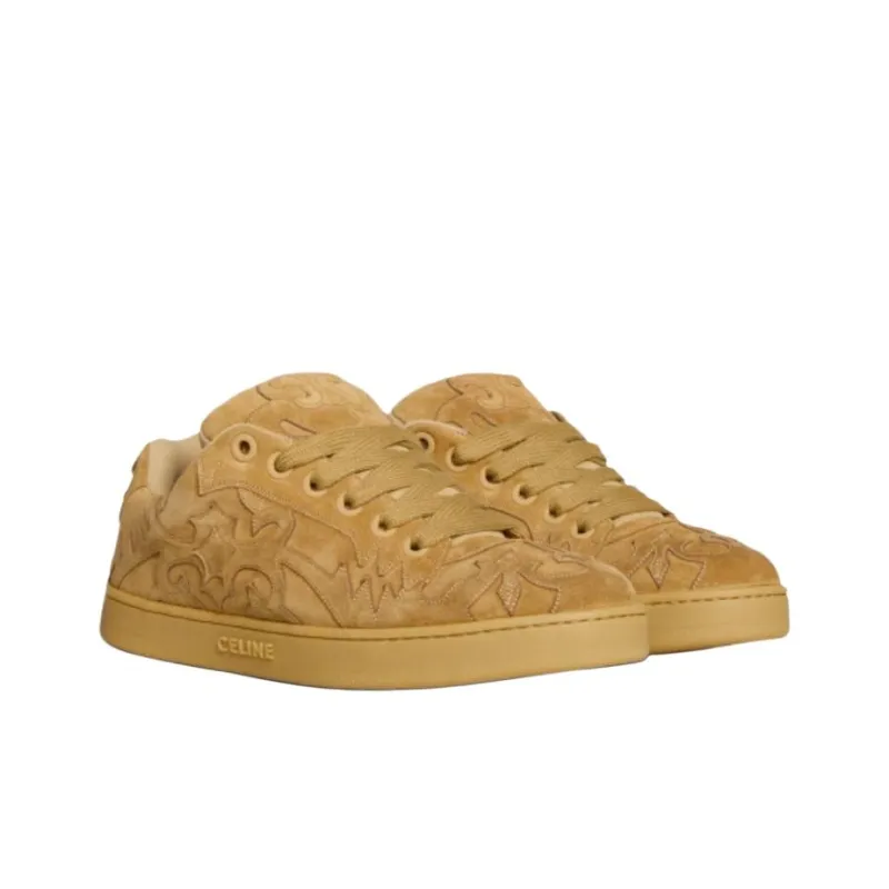 CELINE Huntington Low Top Skateboard Shoes Men's Brown-2