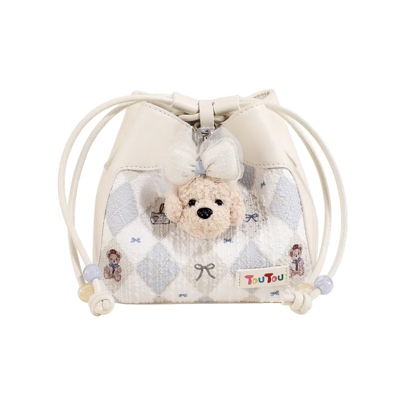 TOUTOU Synthetic Leather Shoulder Bag Regular Women's Cream White-6