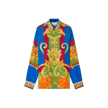 VERSACE Medusa Renaissance Print Silk Shirt