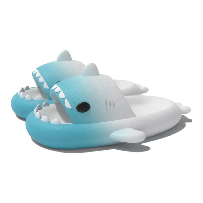 LATE TIME Gradient Shark Slippers For Women's Summer Outerwear, Platform Slip Resistant Indoor Home Slippers, Unisex-6
